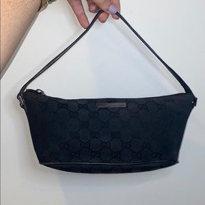AUTHENTIC VINTAGE GUCCI MINI BLACK BAGUETTE BAG